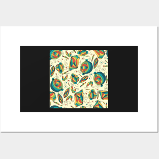 abstract   floral pattern Posters and Art